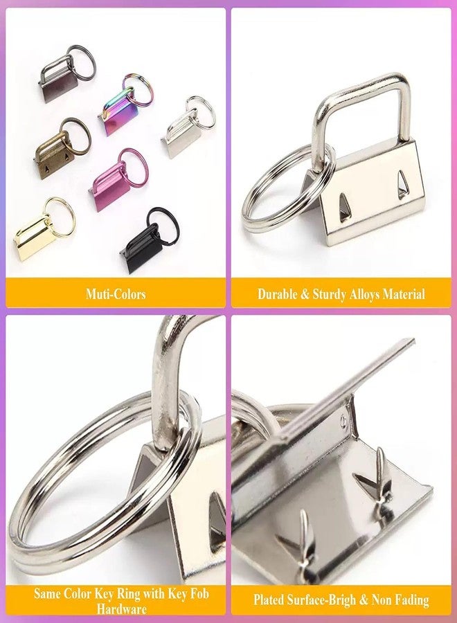 Fving Key Fob Hardware Set, 42 PCS 1 Inch Keychain Hardware in 7 Colors with Running Pliers DIY Tool for Lanyard Wristlet Key Chain Making Kit Supplies - Image 3